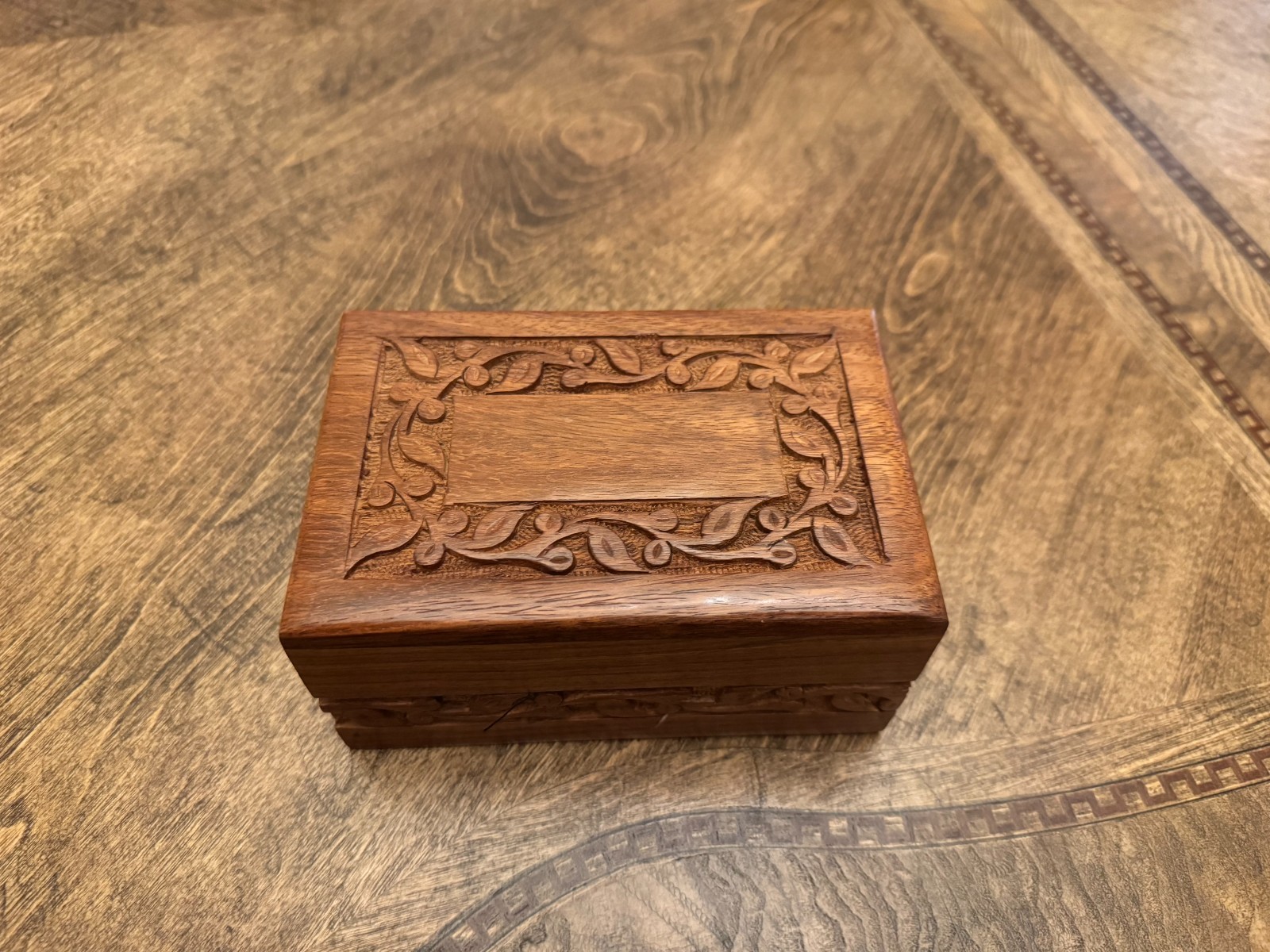 Hand-Carved Wooden Pet Urn (45 Cubic Inches)