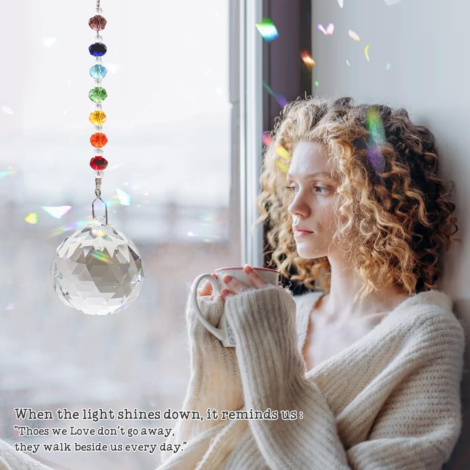 Sympathy Gifts for Loss of Loved One, Crystal Sun Catcher Rainbow Gifts, Uniq…