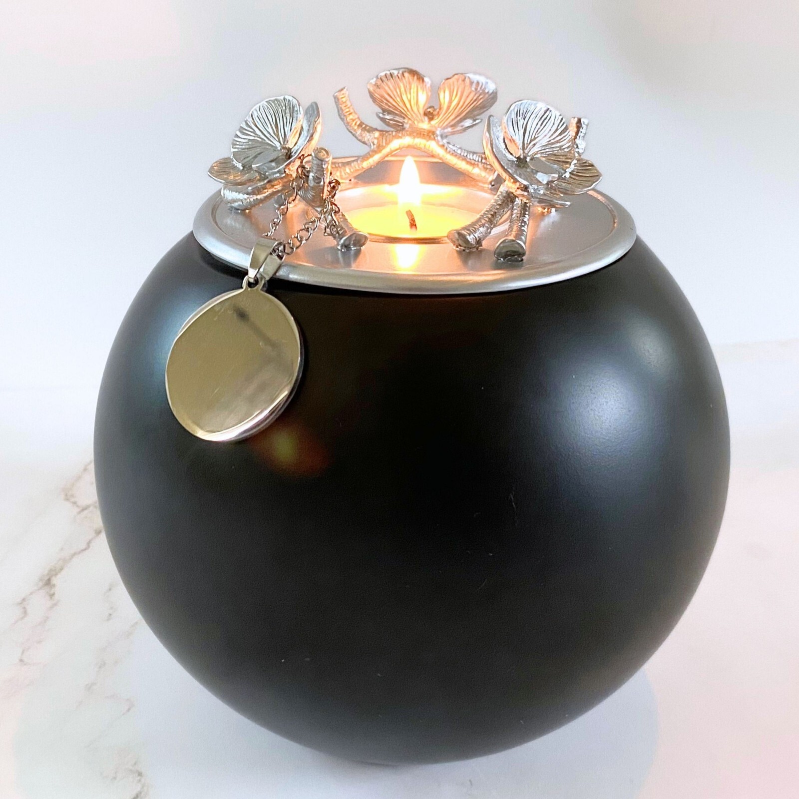 G’Night Fetcher Orchid Pet Urn Onyx Silver (Pets up To 70lbs)