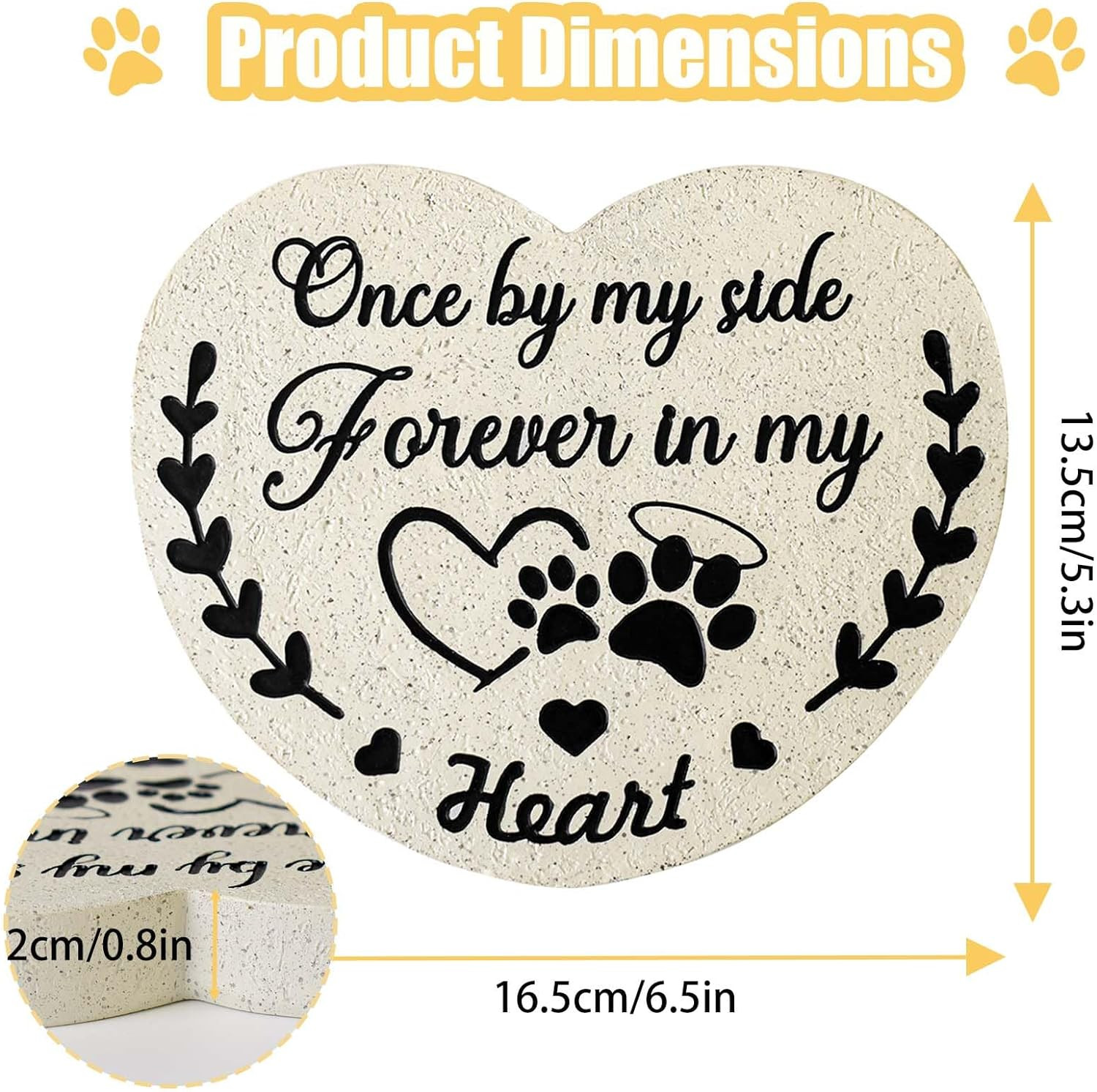 Pet Memorial Stones for Dogs, Garden Resin Dog Memorial Gifts for Loss of Dog, H