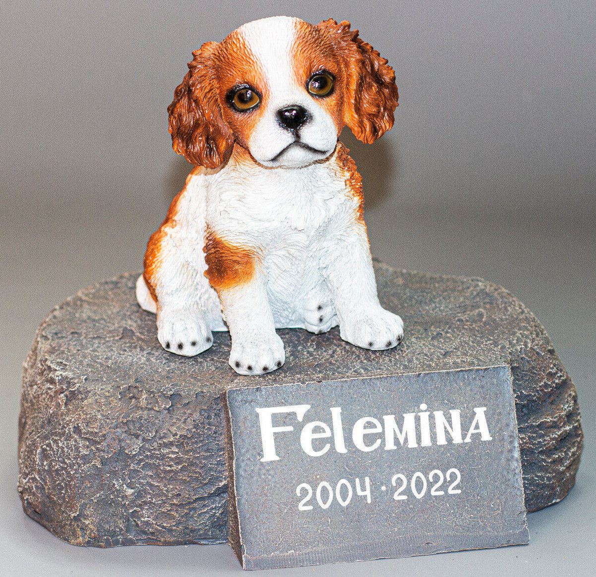 Cocker Spaniel Urn Dog Ashes Holder Box Unique Memorial Stone Marker Pet Casket