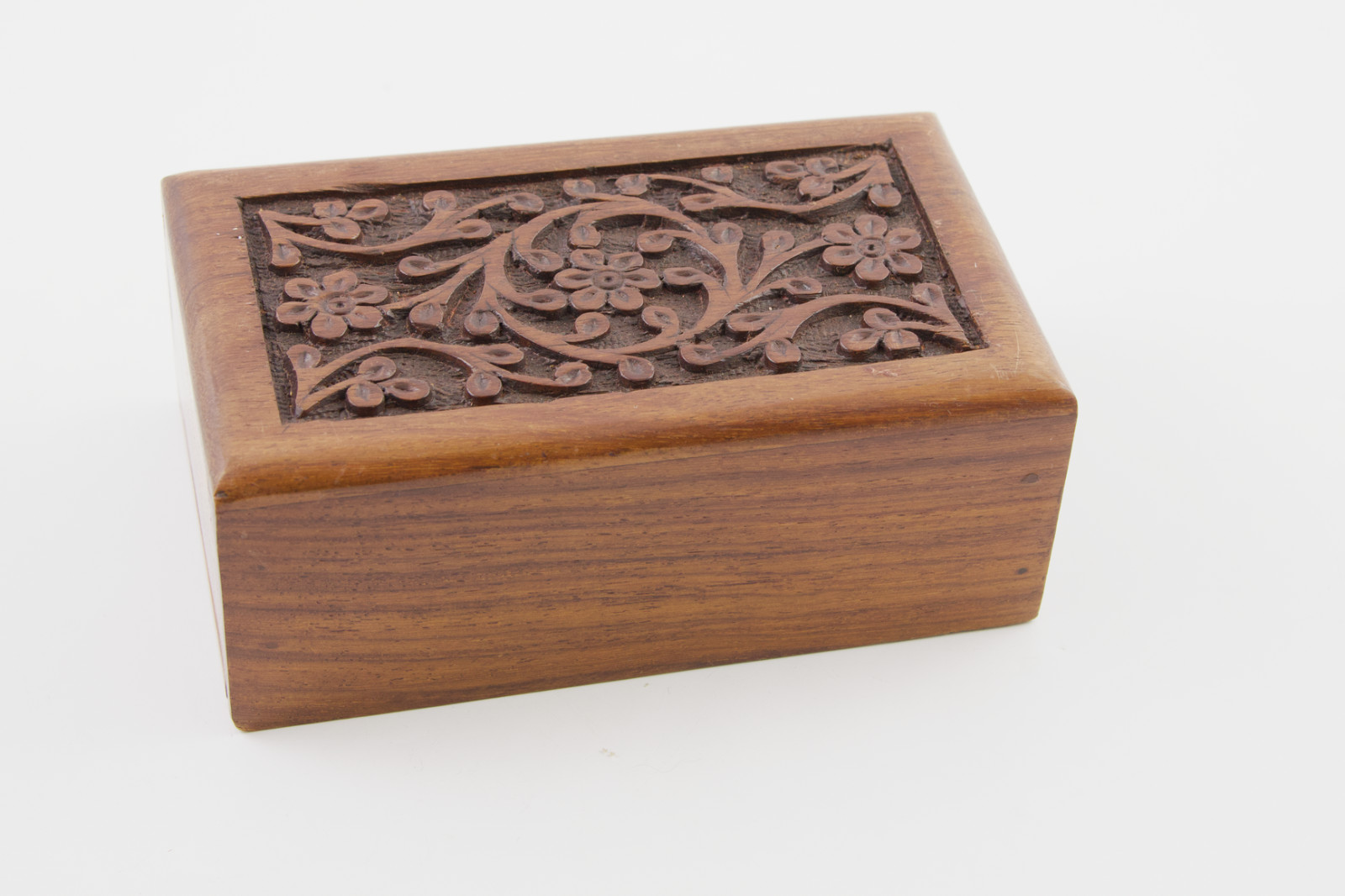 Hand Carved Wood Box Tree of Life Cat Dog Pet Cremation Urn