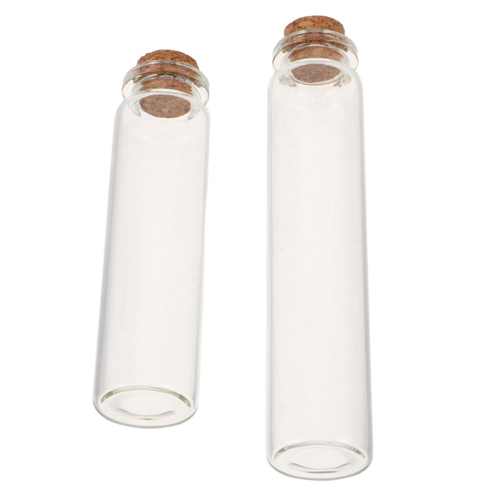 2Pcs Small Glass Vials with Wood Lid for Pet Hair Preservation and Memorial