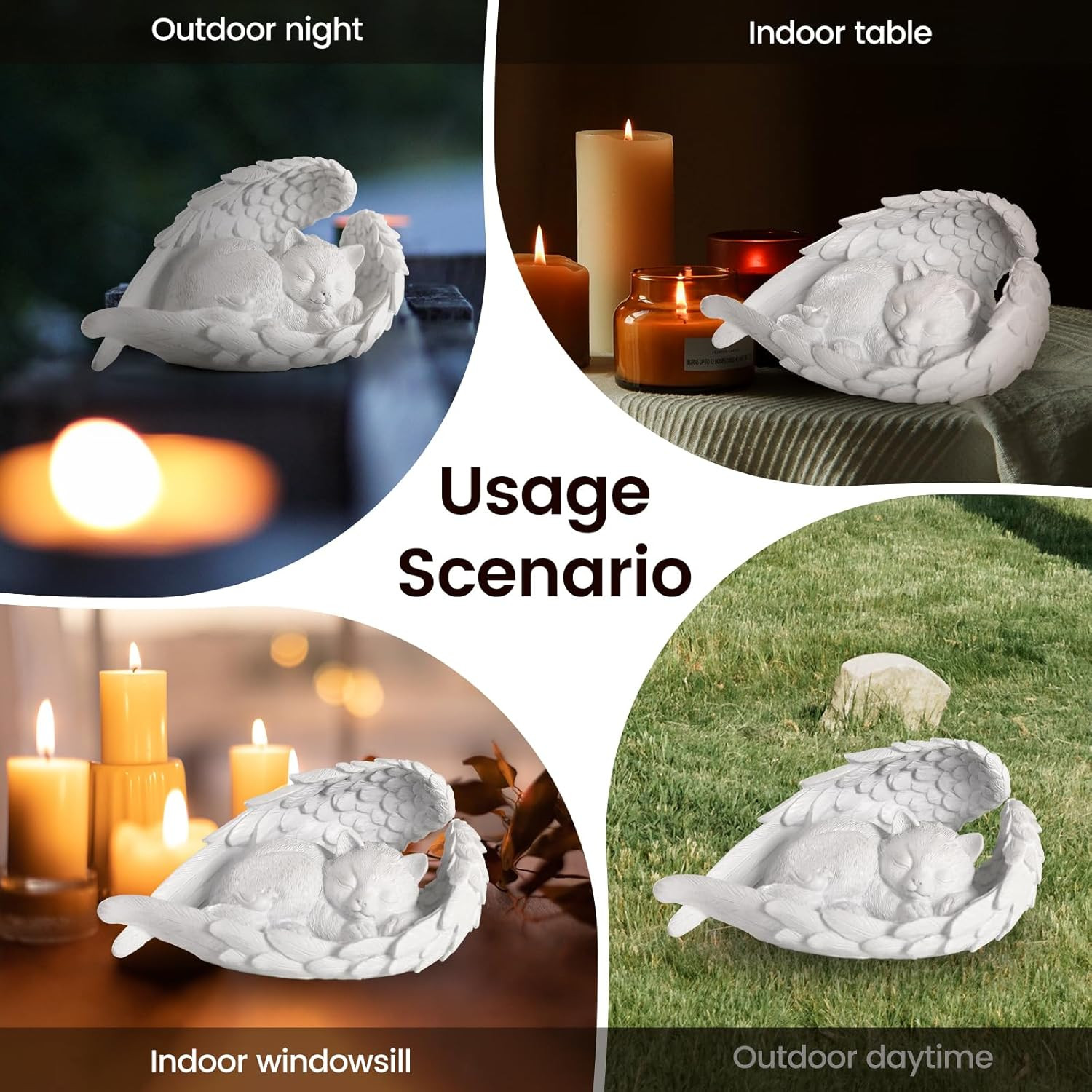 Cat Memorial Stone for Outdoor, Pet Memorial Stones for Cats with Personalized E