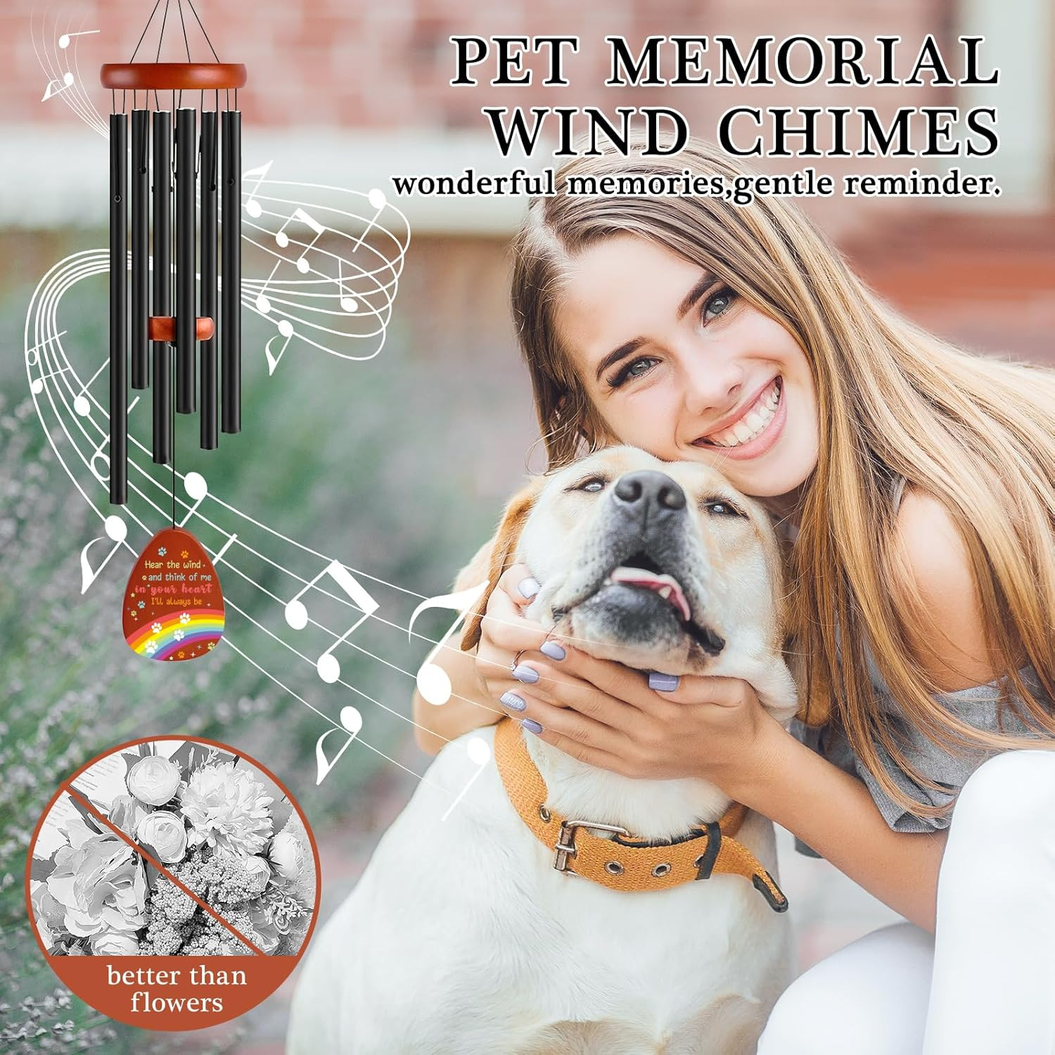 Dog Memorial Wind Chimes and Shadow Box, Pet Memorial Gifts for Dogs, Loss of Do