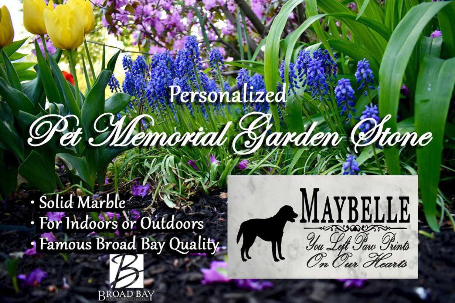 Lab Memorial Stone Personalized Labrador Garden Rock Grave Marker Outdoor or Ind