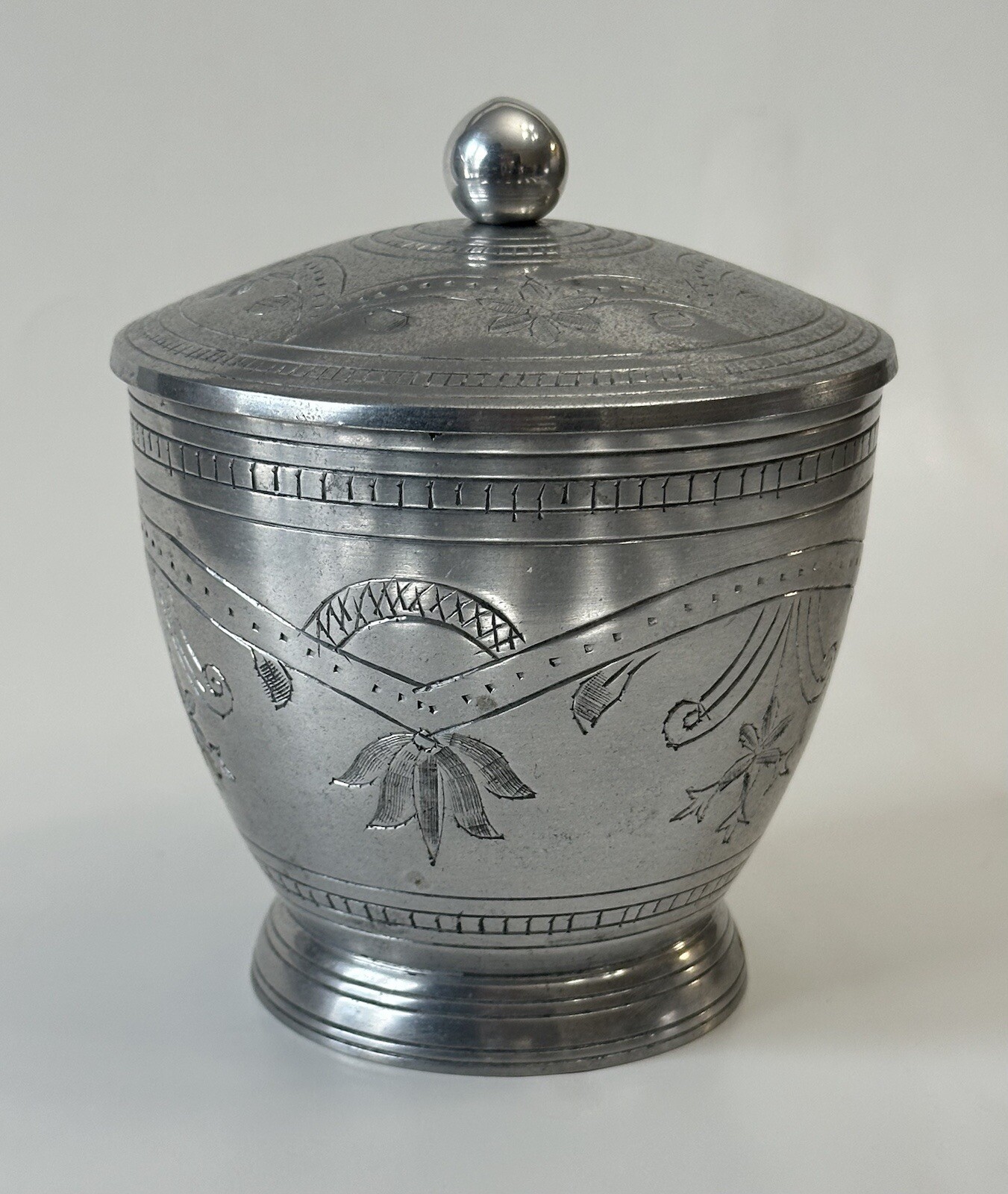 VINTAGE HAND CHASED URN SPUN ALUMINUM HAND MADE