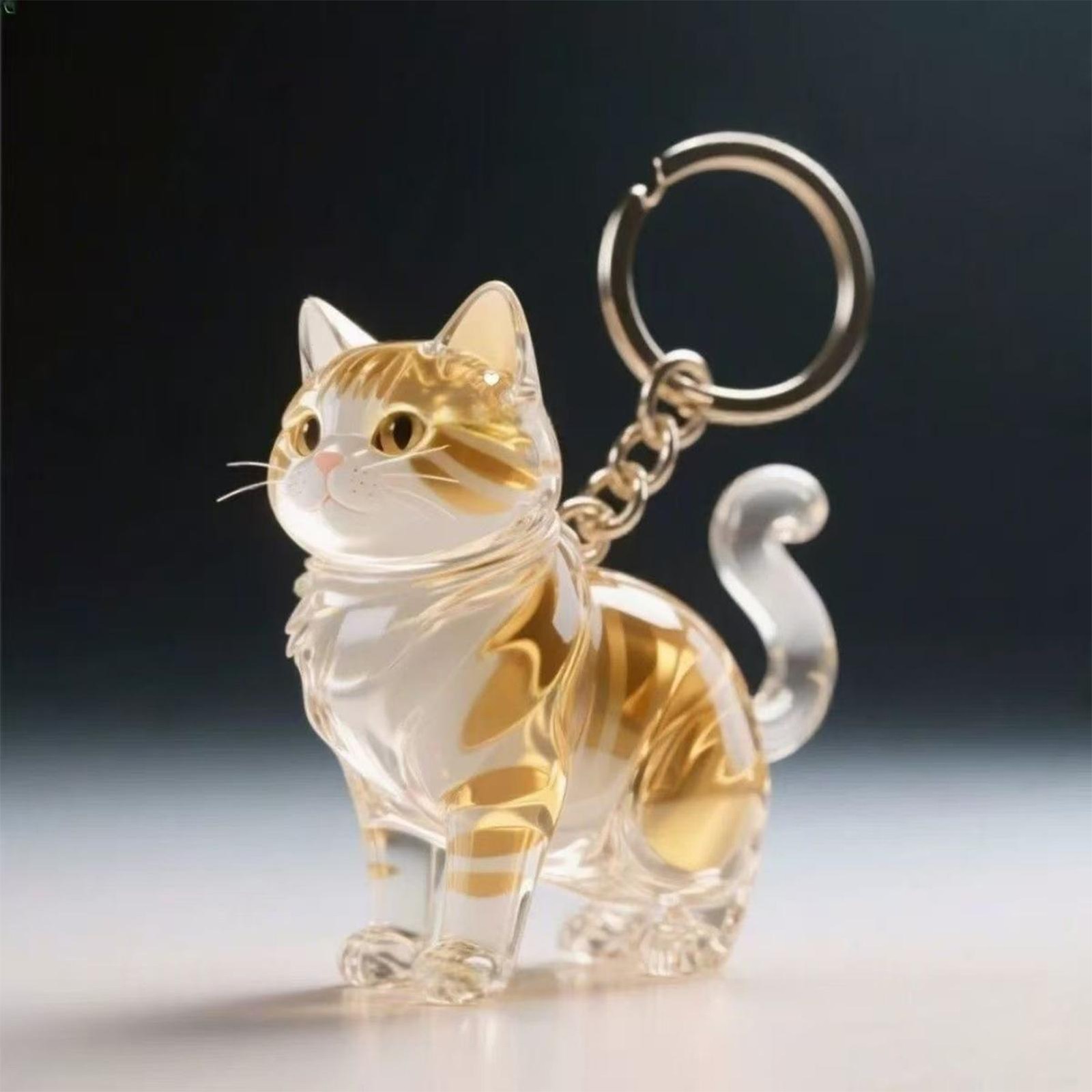 Cat Hair Storage Keychain Bag Pendant Transparent Pet Fur Keepsake Keychain