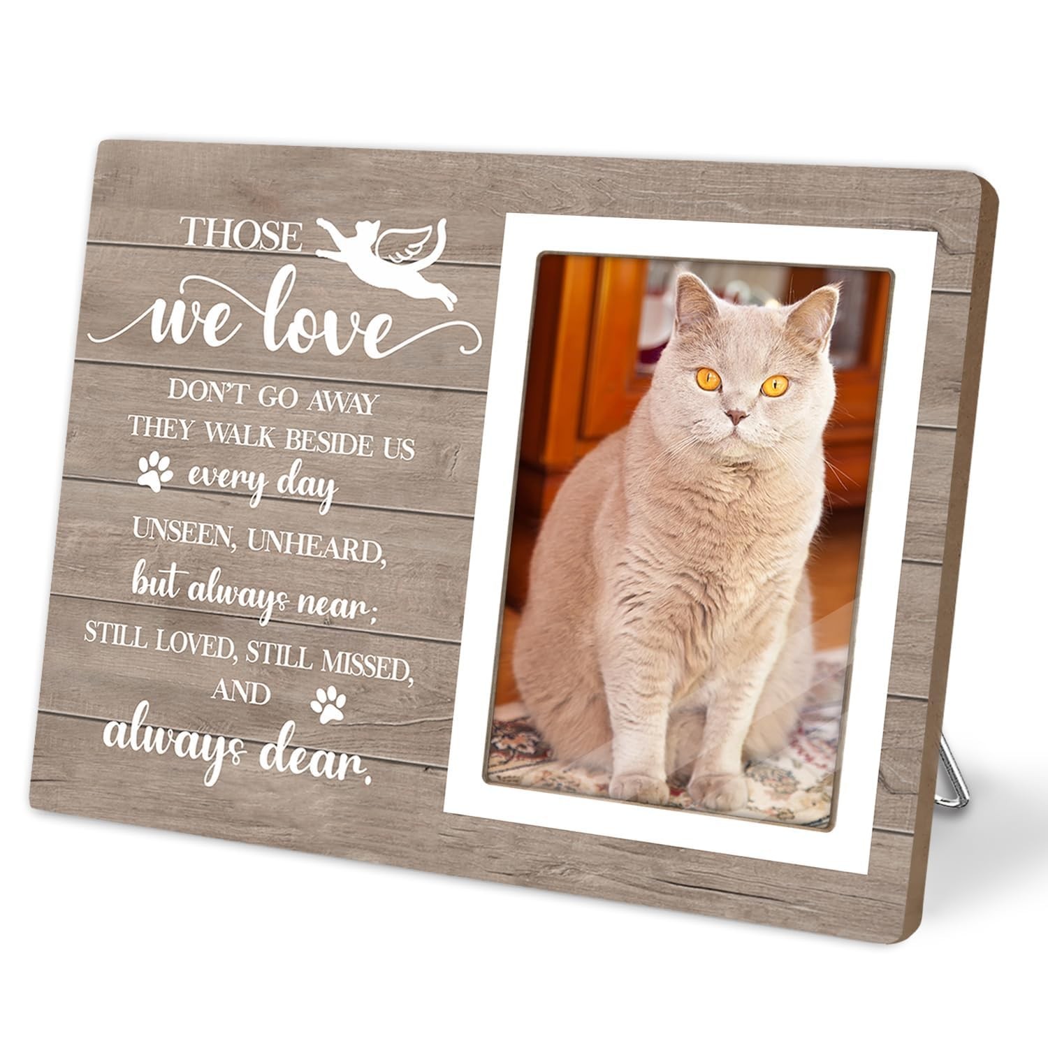 Cat Picture Frame, Cat Memorial Wooden Photo Frame, Pet Remembrance Gift, Sym…