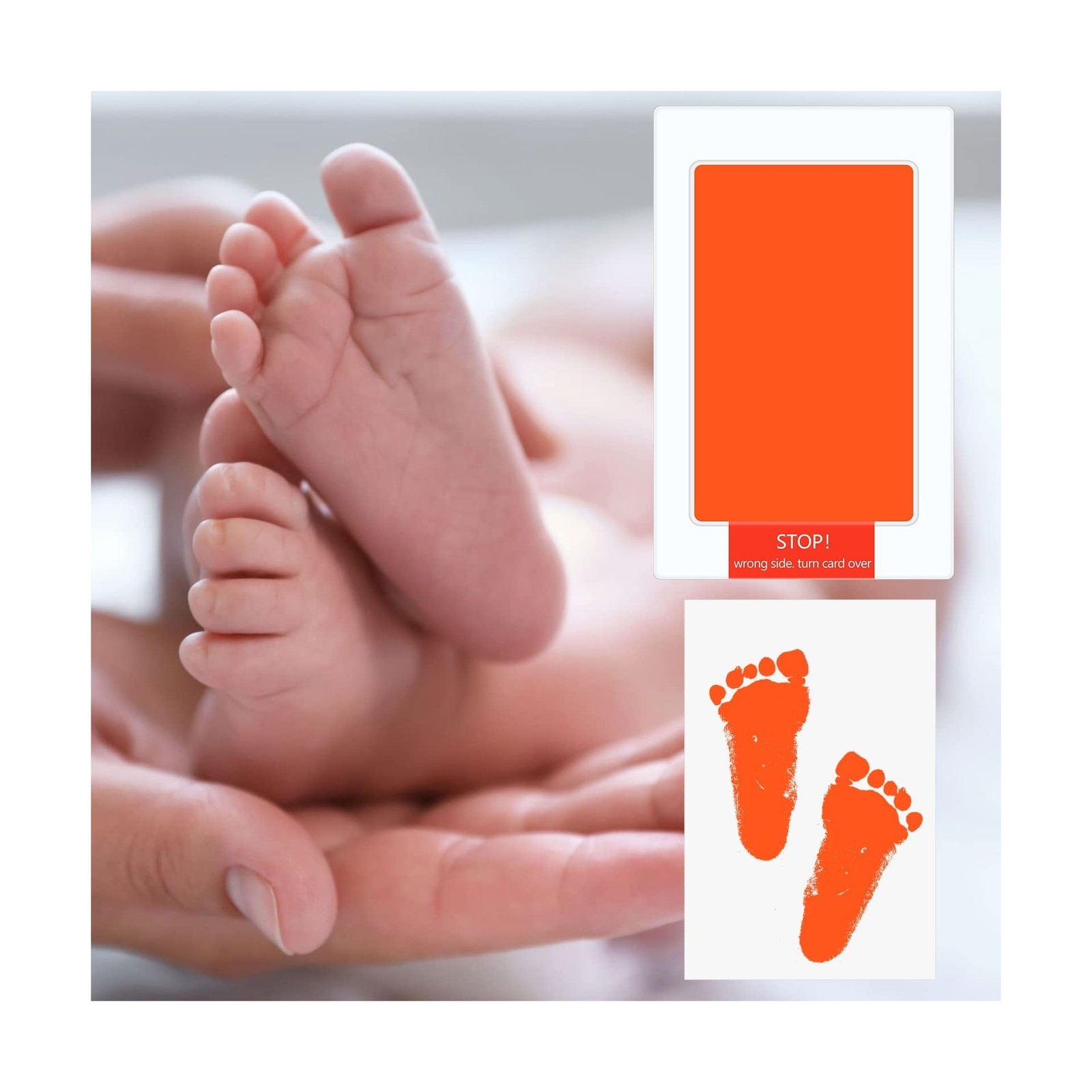 48 Pcs Inkless Baby Footprint Kit Includes 16 Pcs Colorful Ink … FAST USA SHIP