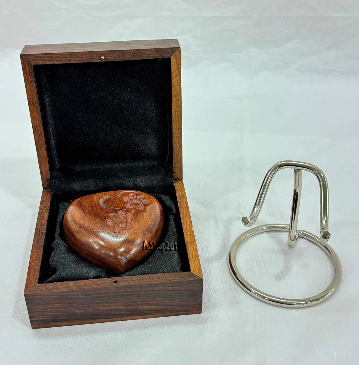 Wooden Heart Urn – Small Keepsake Cremation Urn for Human Ashes – Mini Urn Heart