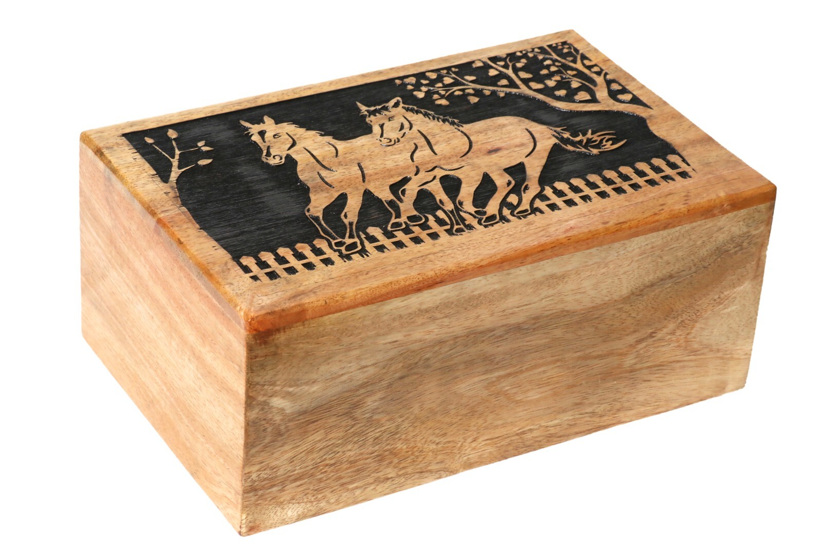Moon Print Human Ashes Adult Male Female, Wooden Urns Box Mango Wood Urns