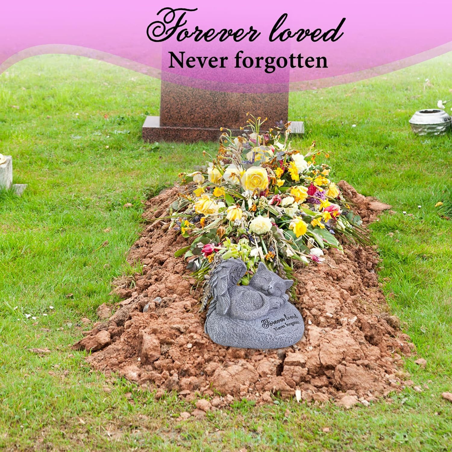 Cat Memorial Gifts for Loss of Cat,Pet Sympathy Gift,Is Placed in the Outdoor Ga