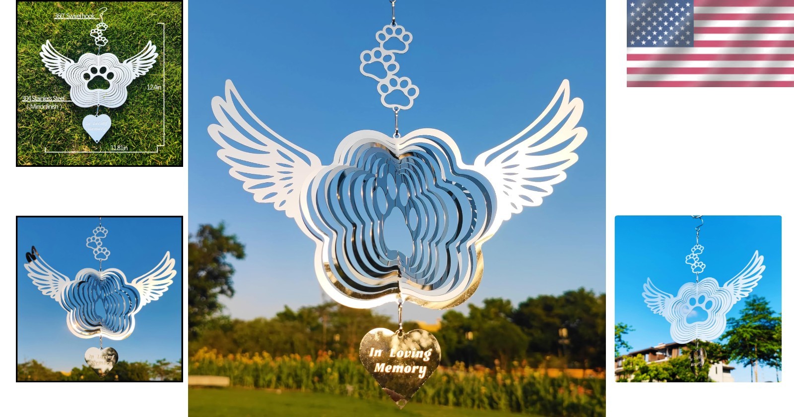 Stainless Steel Pet Memorial Wind Spinner