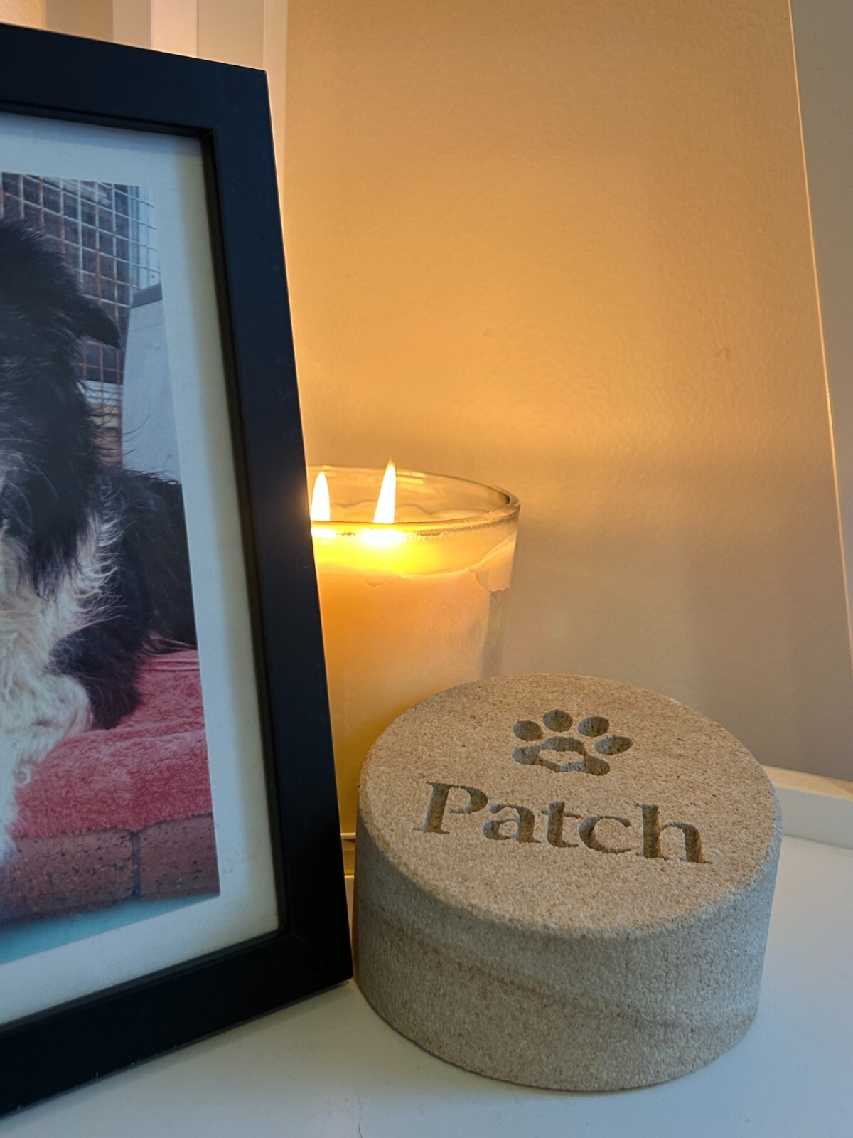 Memorial Keepsake for Pets Personalised Sand stone