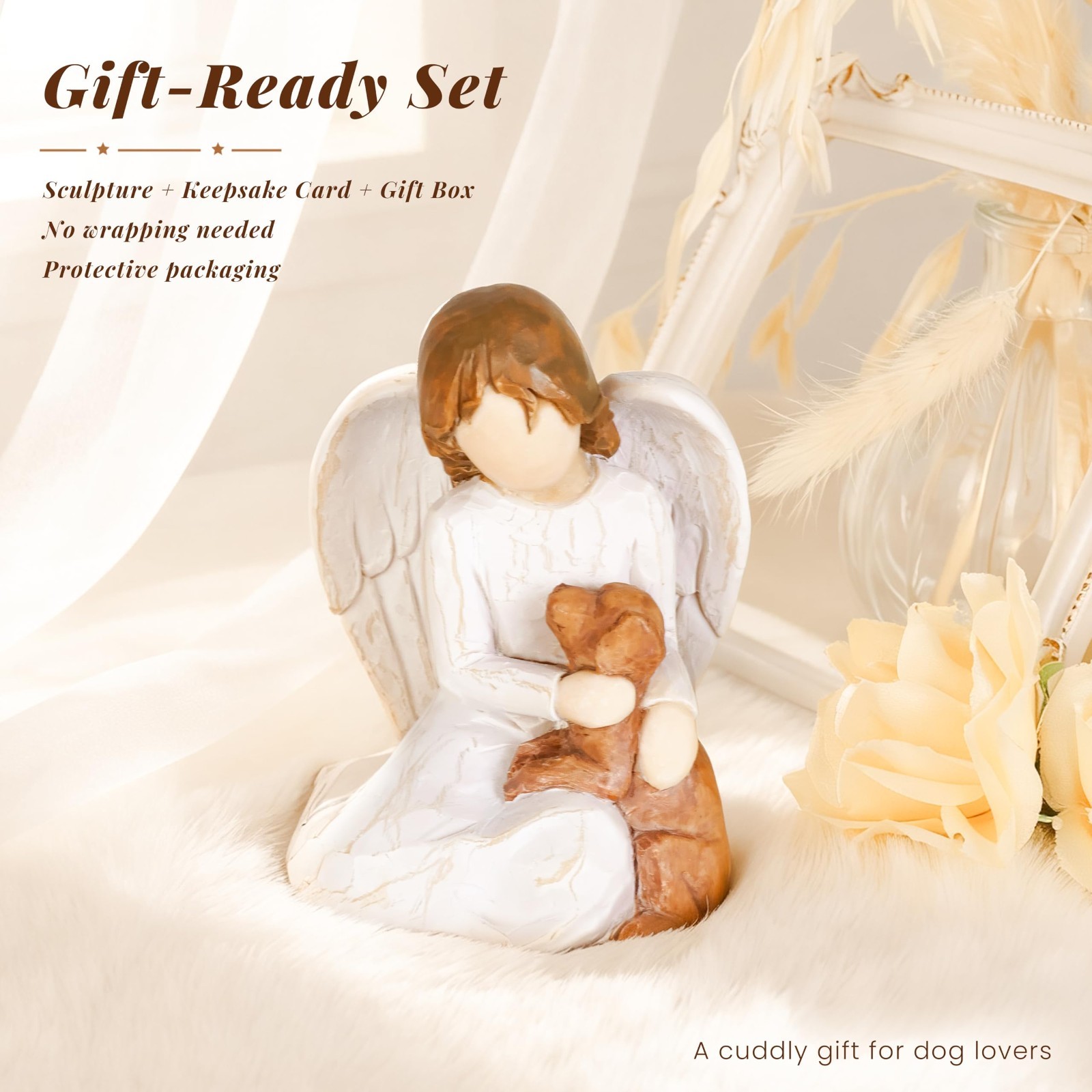 Dog Memorial Figurine – Guardian Angel Pet Remembrance Gift for Loss of Dog