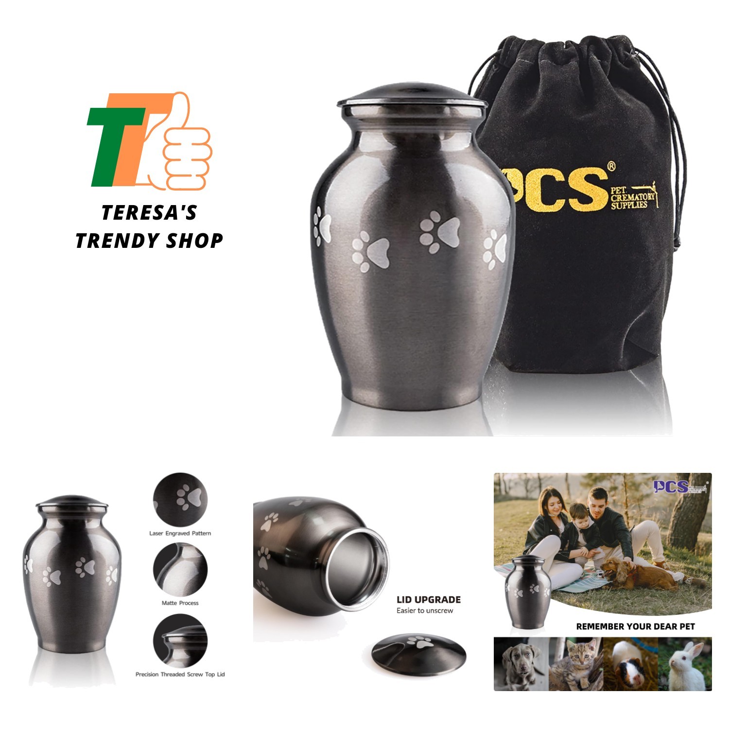 PCS Pet Memorial Cremation Urns for Dogs and Cats Ashes, Dog Keepsake Urns fo…