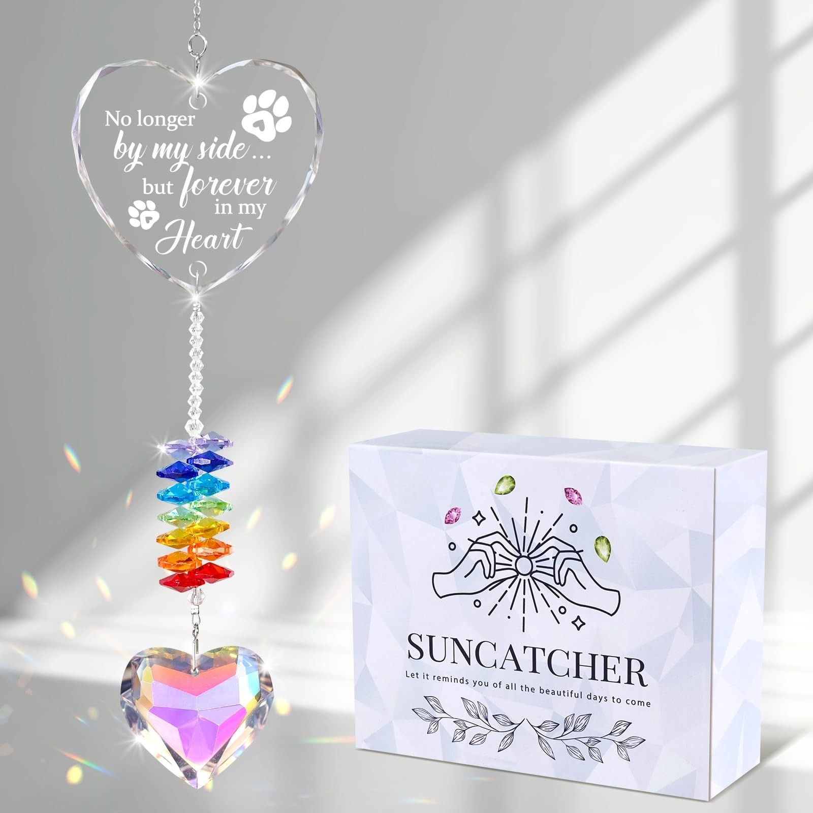 Dog Memorial Crystal Suncatcher, Pet Memorial Gifts for Dogs, Loss of Dog Sym…