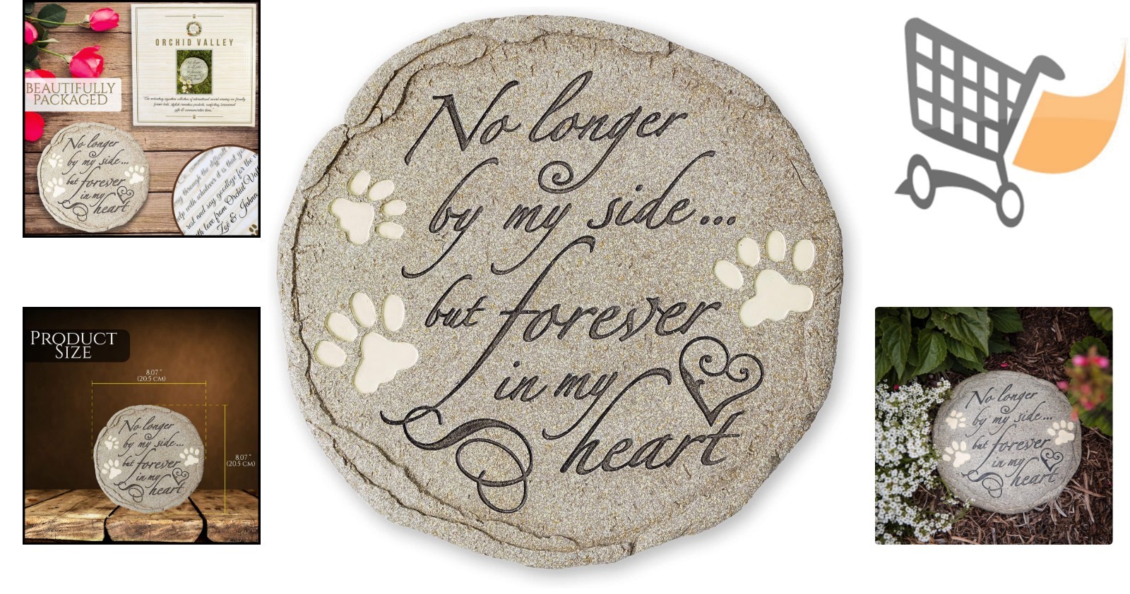 Pet Memorial Stone Waterproof Garden Grave Marker for Cat Dog Loss