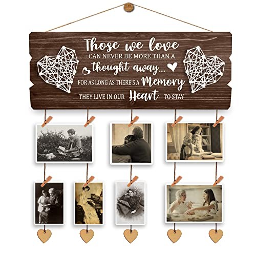 Wooden Memorial Picture Hanging Board with Clips and Twine – those we love