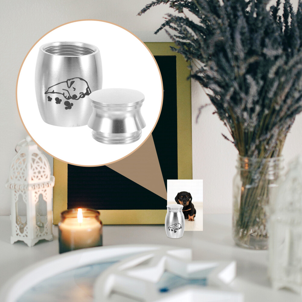 Alloy Pet Urn Cinerary Casket Memorial Cremated Box Small Cat Ashes Container