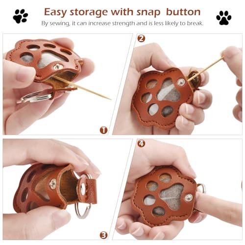 Pcs Pet Hair Keychain, Pet Paw Print Leather Keychain, Pet 6 Pet Fur Keepsake