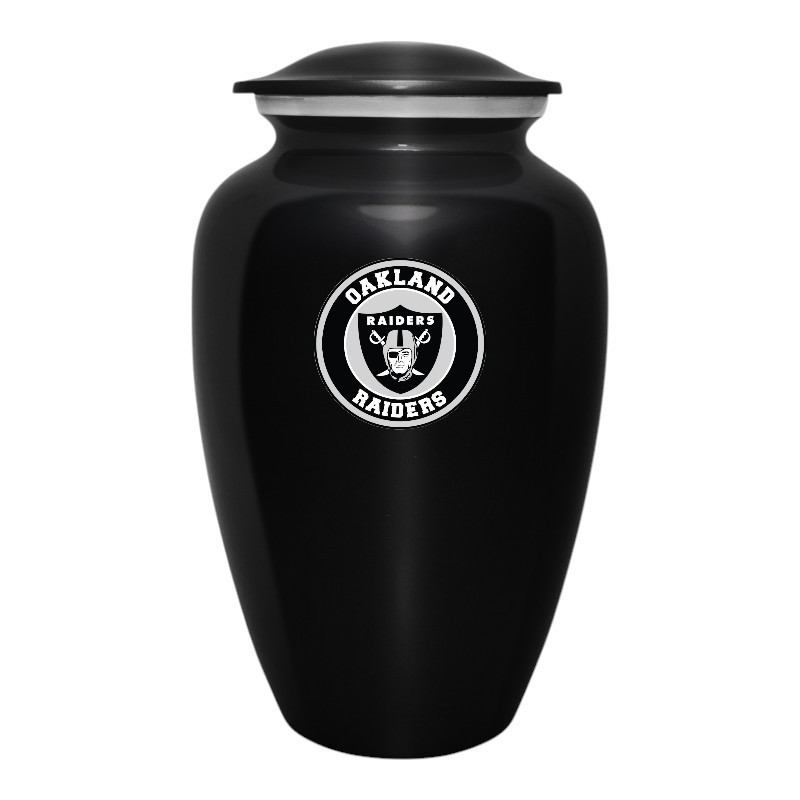 Oakland Raiders Football Theme Cremation Funeral Memorial Ashes Urn with Bag