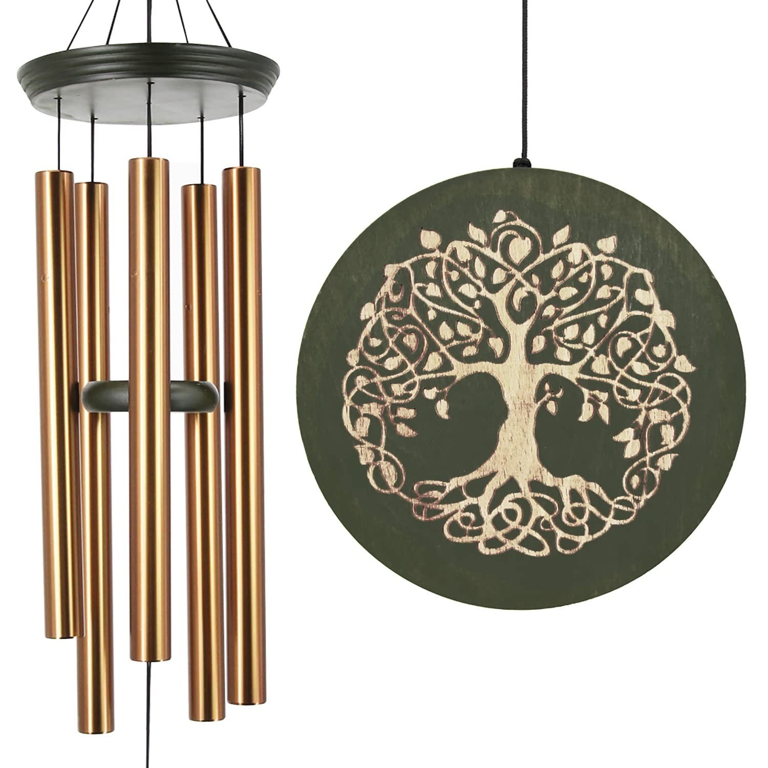 36″ Memorial Tree of Life Windchime for Outside, Large Deep Tone Tuned Bamboo…