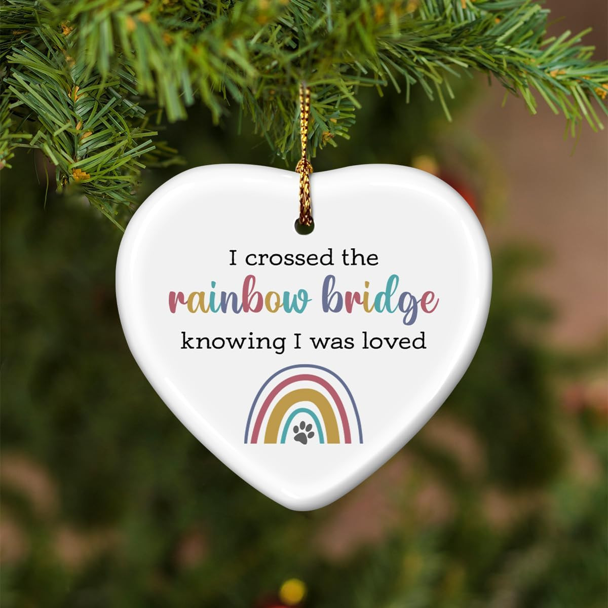 Rainbow Bridge Pet Memorial Ornaments, Cat/Dog Memorial Gifts for Loss of Dog –