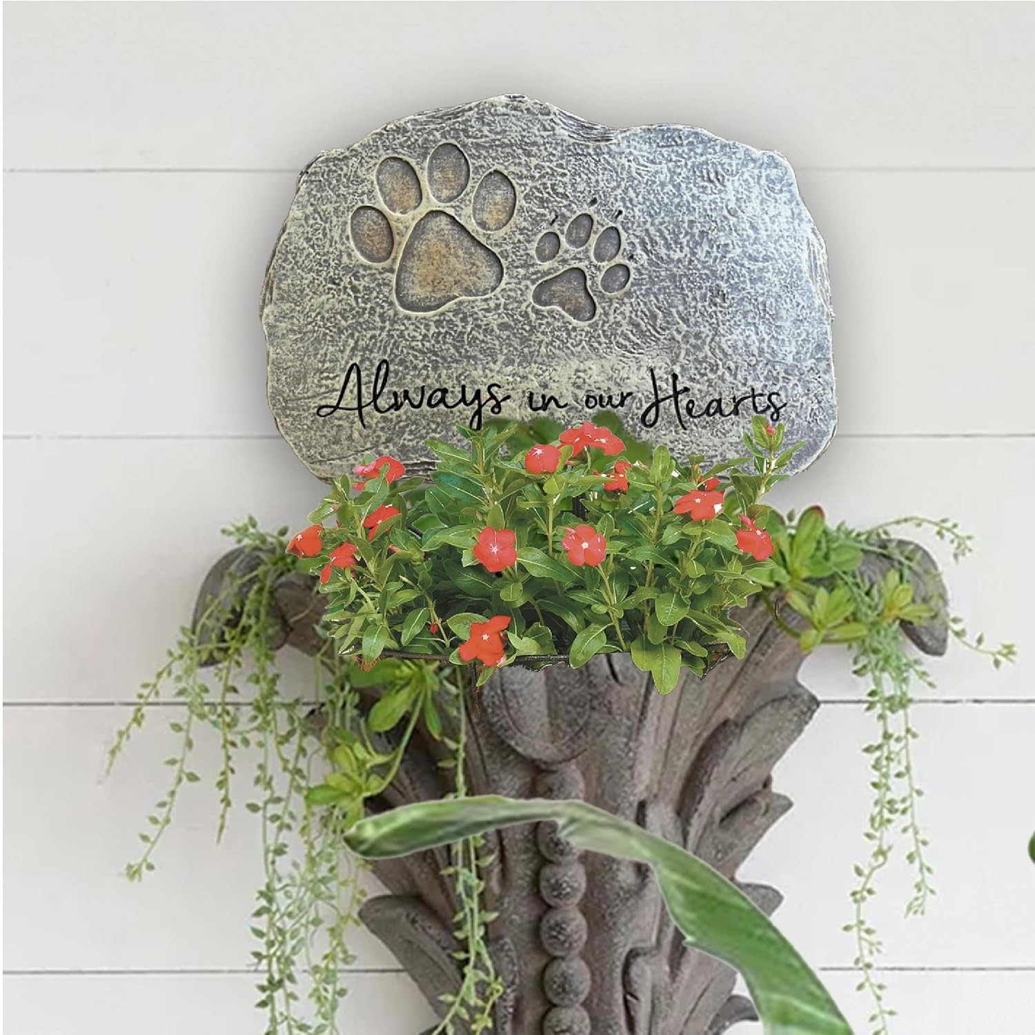 Lily’s Home Pet Memorial Stone – Cat or Dog Grave Marker – Durable Waterproof Ga