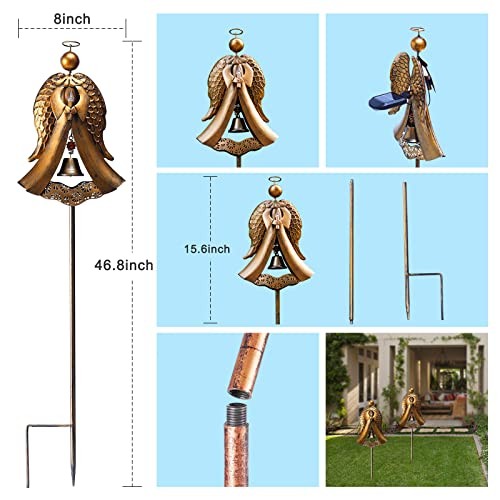 Solar Metal Grave Decorations for Cemetery Perfect as Angel Angel Stake