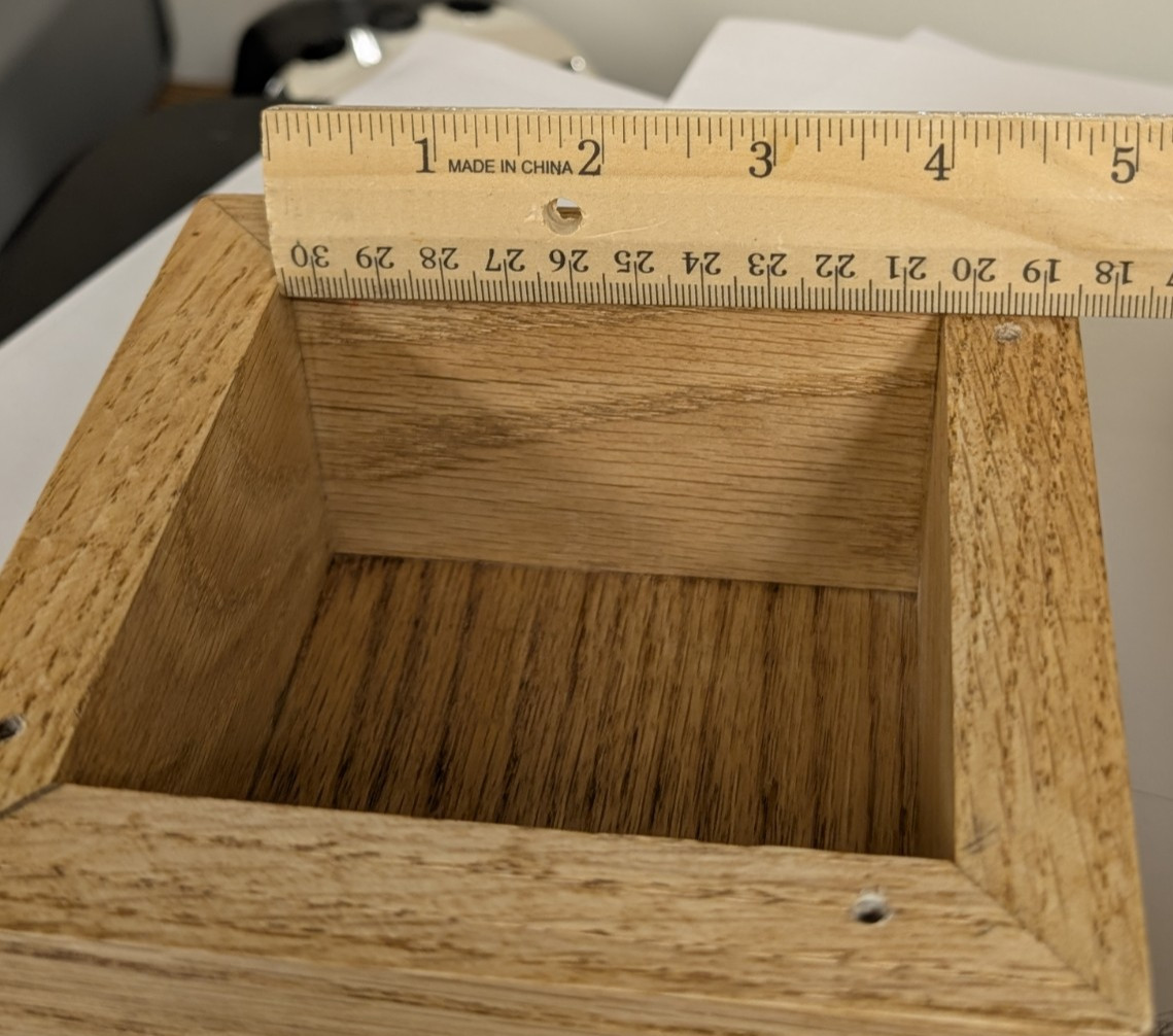 Pet Memorial Cremation Urn- Small Dog Or Cat – Solid Oak with Cherry Finish