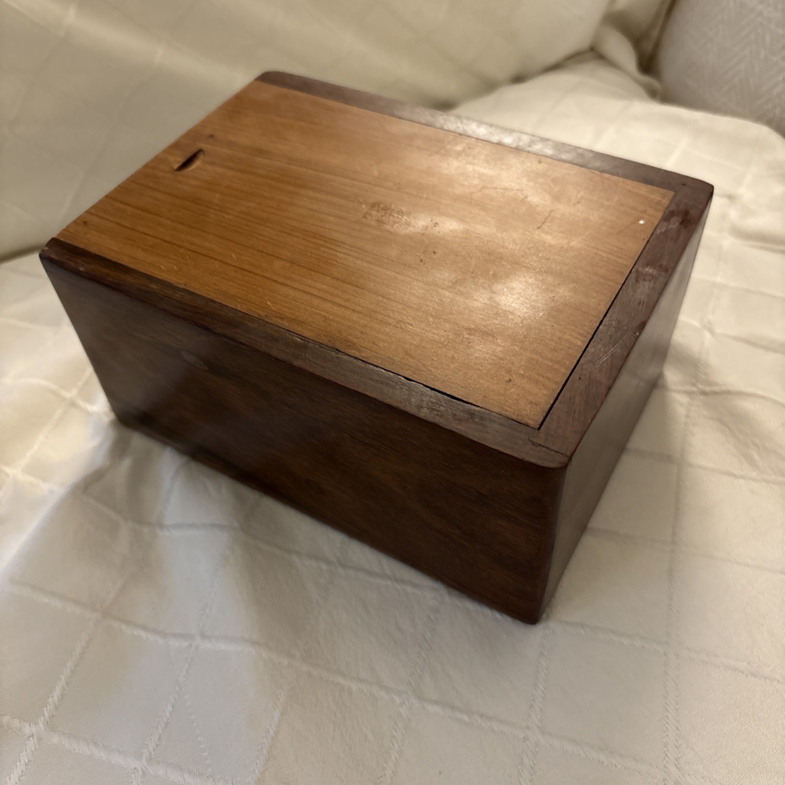 Wooden Handmade Slide Lid Memorial Box Walnut – 7.5”x5.5”x4”