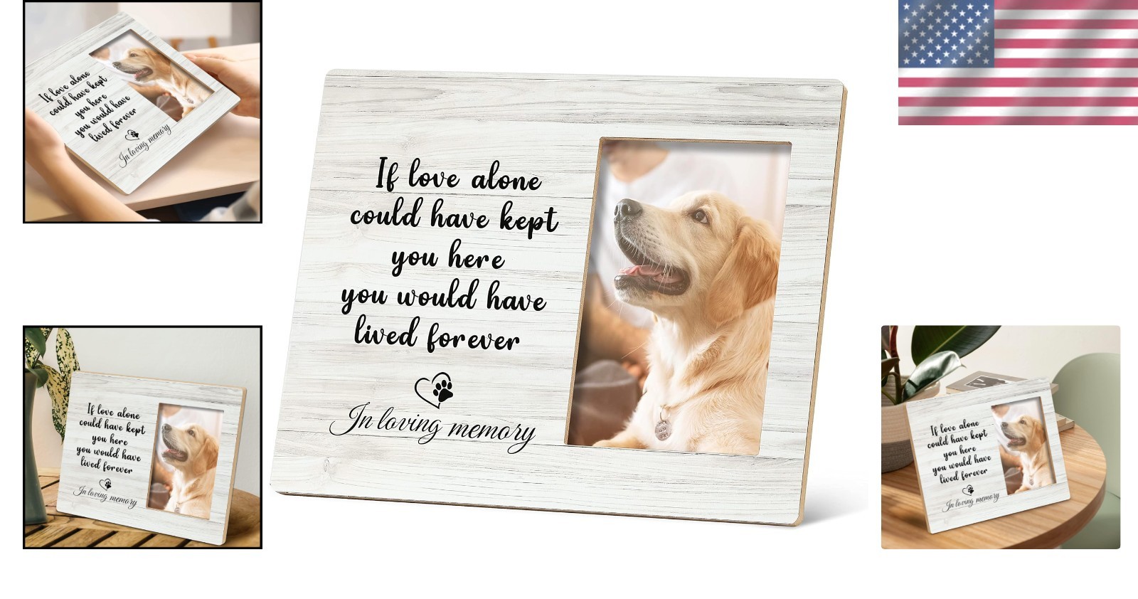 1 Pet Memorial Picture Frame for Loss of Dog or Cat Fits 6 X 4 Inch Photo