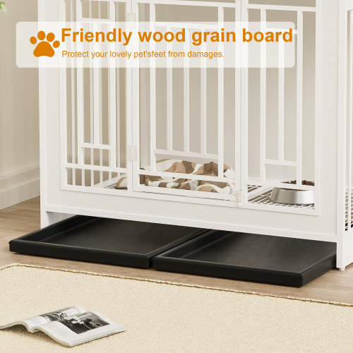Large Dog Kennel With Top Storage 43.3 Inch Large Dog Kennel Furniture, Wooden