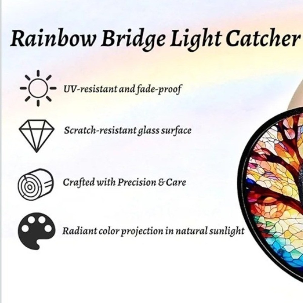 Rainbow Bridge Light Catcher Dog Angel Moon Suncatcher Memorial