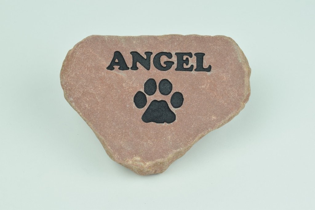 Graphicrocks Personalized Red Pet Memorial Stone Headstone Grave Marker Dog Or