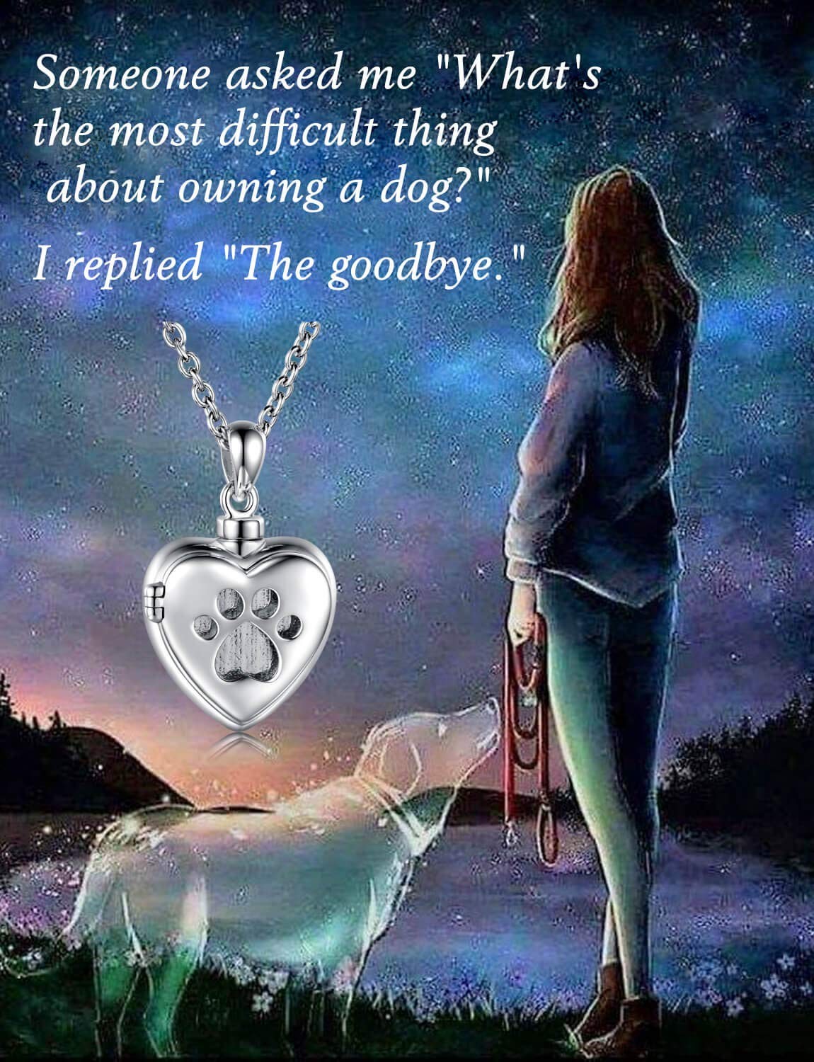MANBU 925 Sterling Silver Cremation Jewelry for Pet Ash – Memorial