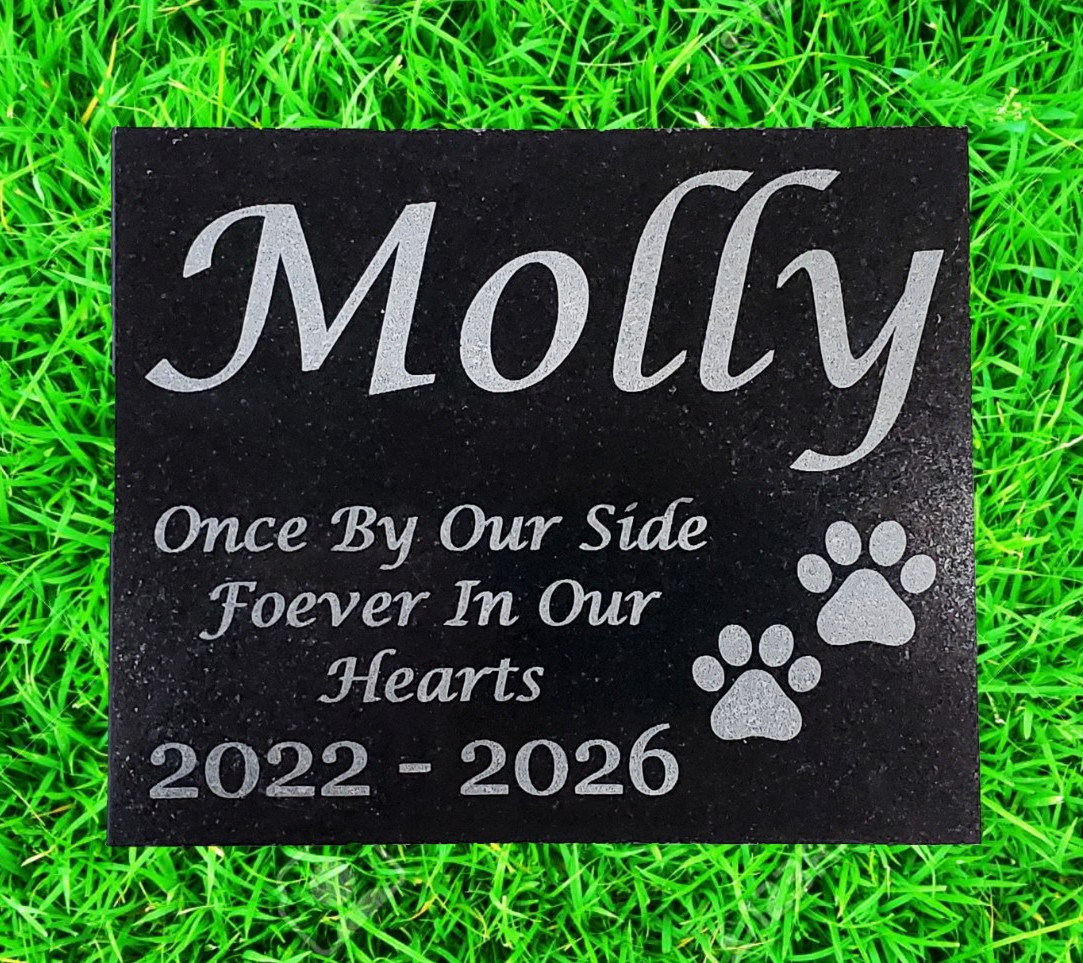 Pet Memorial Grave Marker – Granite Garden Headstone Burial Plaque – Pet Gift A7