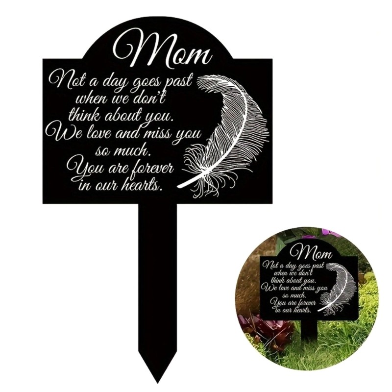 Acrylic Cemetery Memorial Grave Marker for Indoor or Outdoor Use Mom or Dad