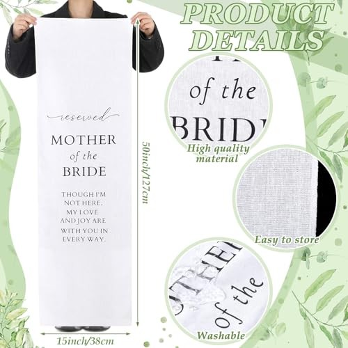 Wedding Memorial Reserved Chair Sign Banner in Loving white Mother of the Bride