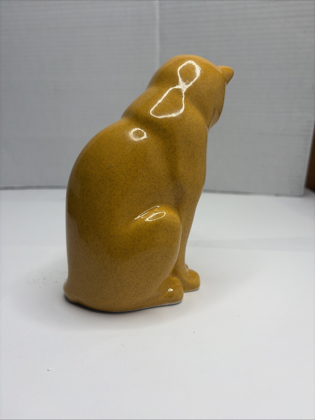 Neko Style Yellow Amber Ceramic Cat Urn Sitting Cat Urn For Ashes AE Stopper