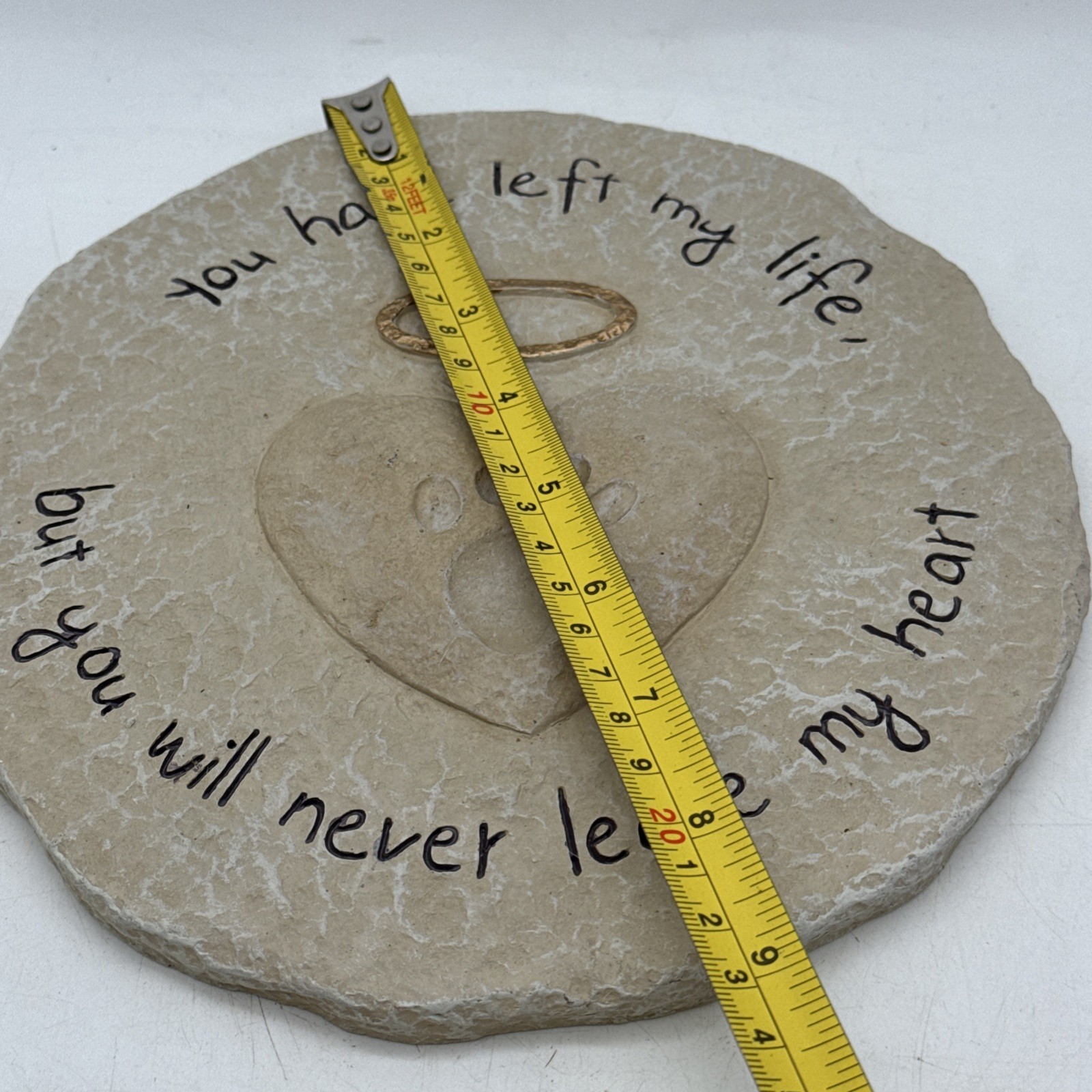 Pet Memorial Stone Indoor Outdoor Grave Marker Cat Dog Heart With Paw Engraved