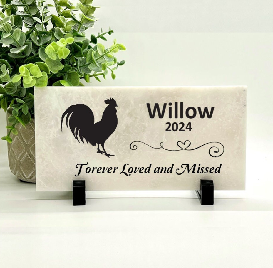 Rooster Memorial – Personalized Pet Memorial Stone – Rooster Loss sympathy Gift