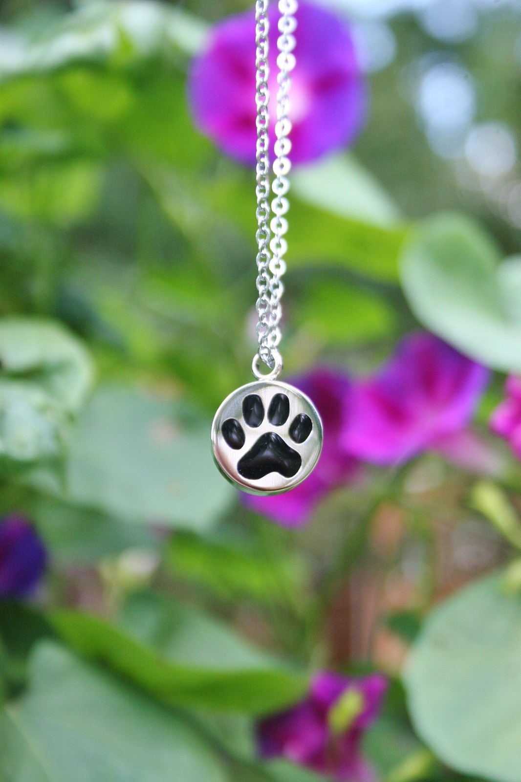 Paw Print Cremation Necklace Jewelry Pendant Urn for Ashes Pet Dog Cat Memorial