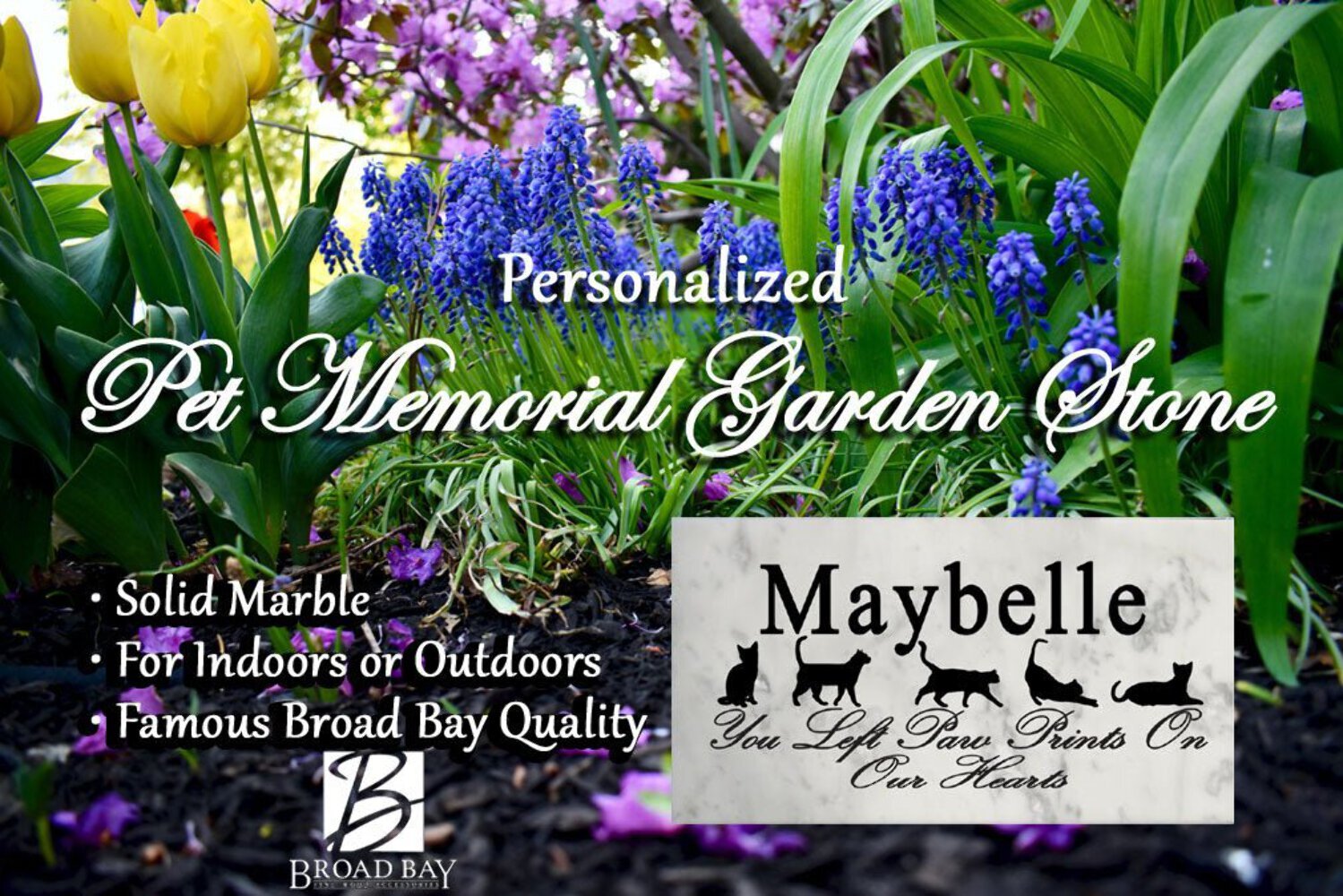 Cat Memorial Stone Plaque Personalized You Left Paw Prints On My Heart