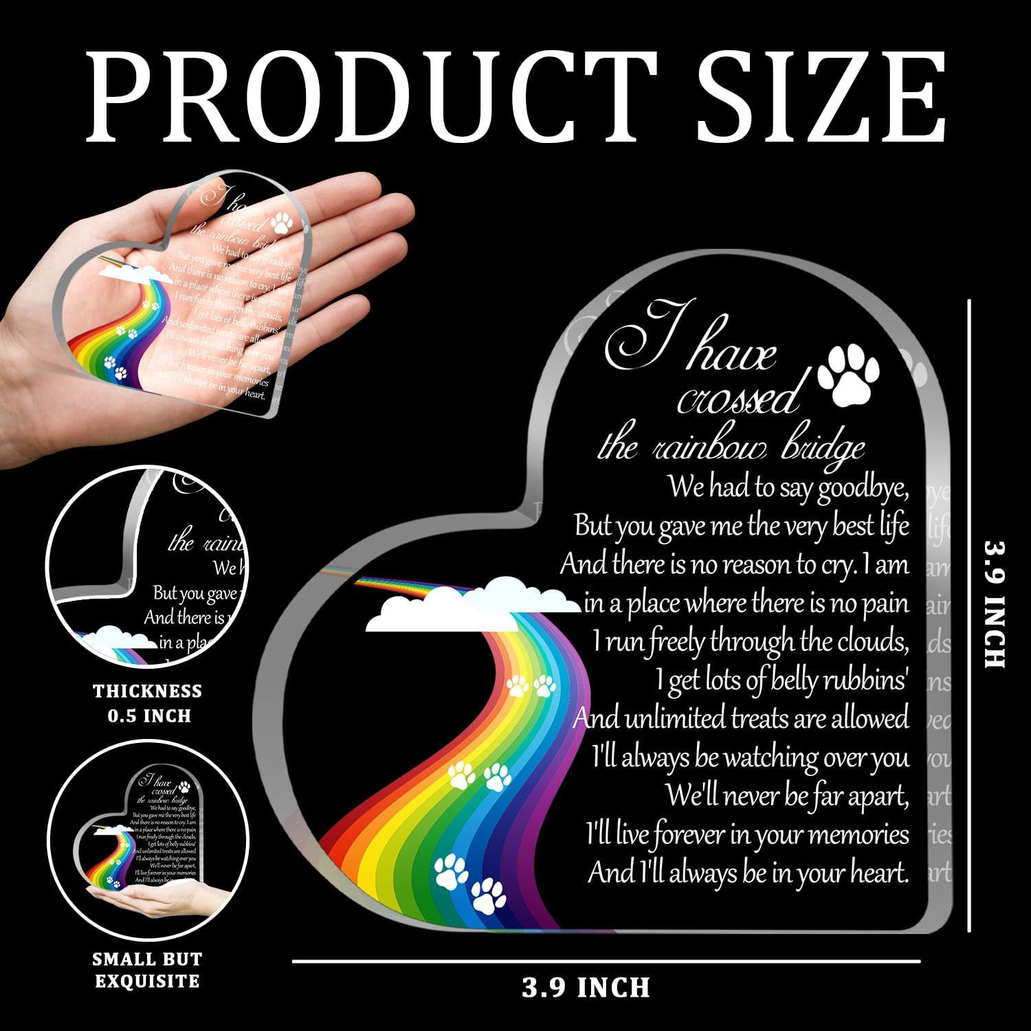Pet Memorial Gifts, Sympathy Gift for Loss of Dog Cat, Pet Memorial Acrylic Rain