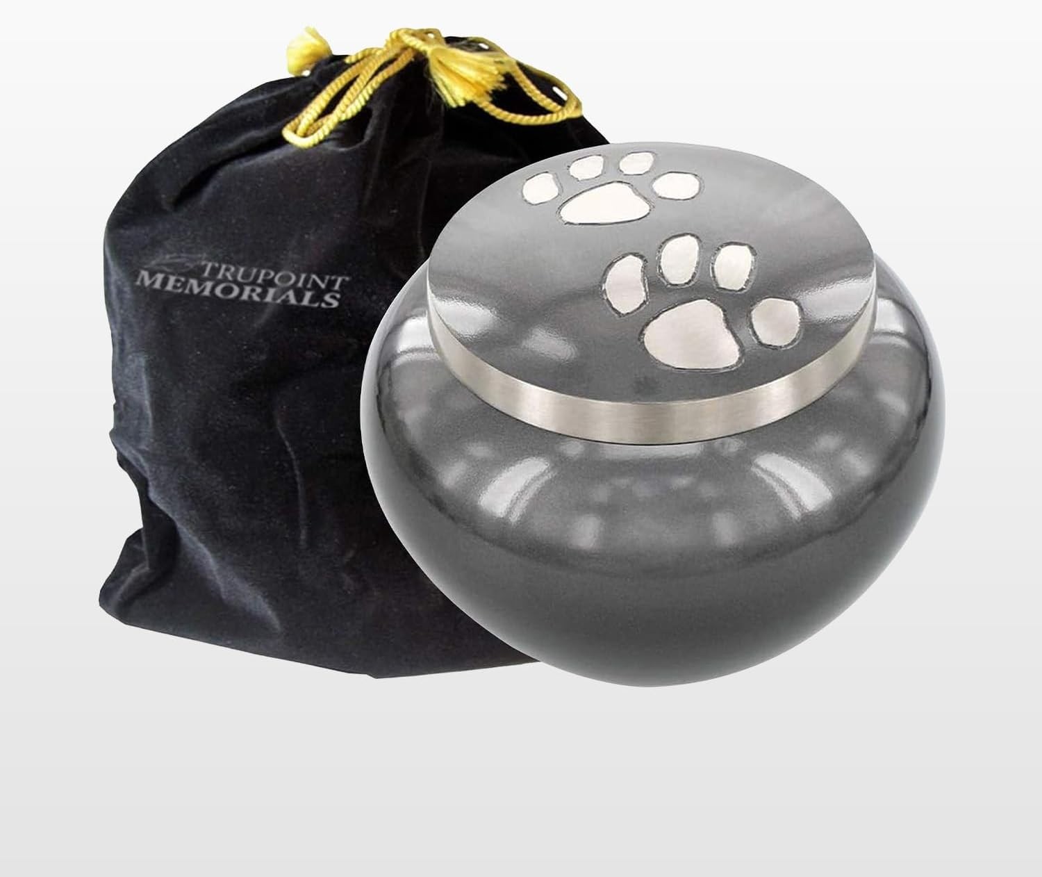 Durable Gray Pet Urn for Ashes – Paw Print Design for Beloved Pets Up to 25 lbs