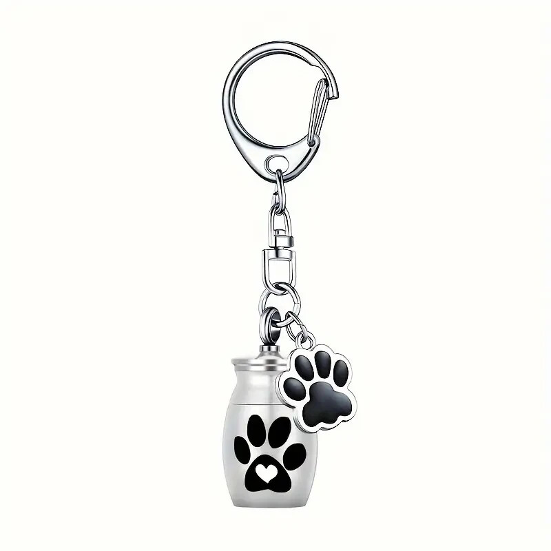 Pet Paw Print Urn Keychain Memorial Urn Pet Cremation