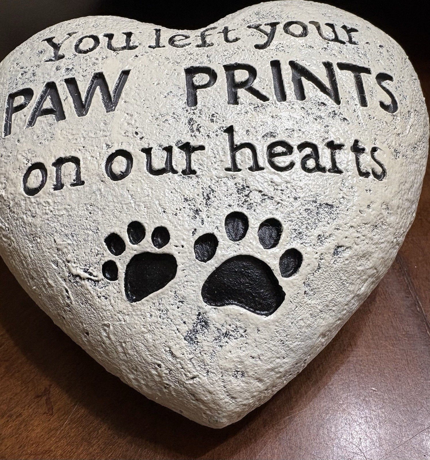 Pet Paw Print Memory Stone You Left Your Paw Print On Our Hearts Resin Stone New